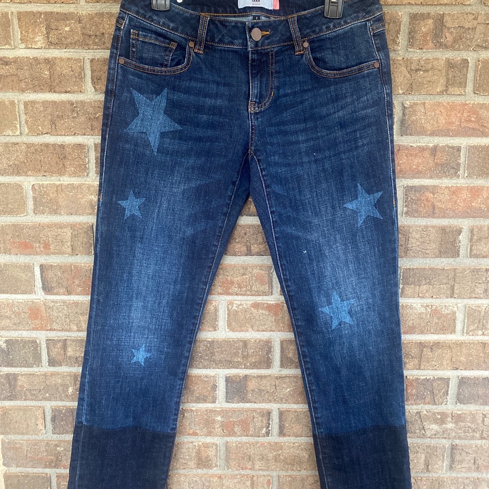 - CAbi dark was natural hem boyfriend star pattern boyfriend jean